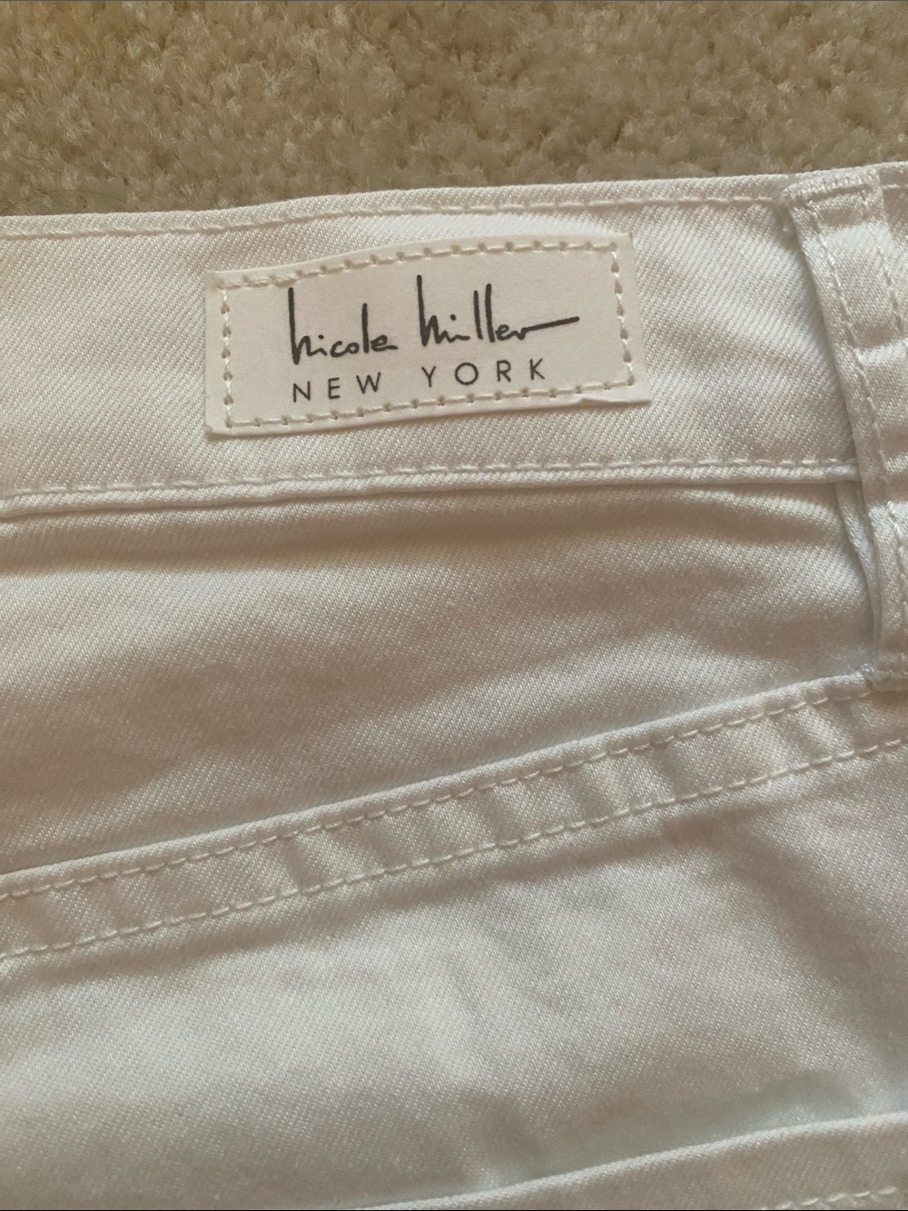 Nicole miller NWT white nomad size 8 super high rise shorts - Picture 6 of 8